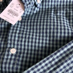 J. Crew Men's Navy and Green Plaid Shirt